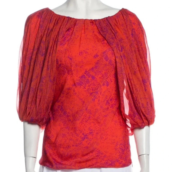 Giambattista Valli silk puff sleeve blouse size 38/XXS - Picture 7 of 9